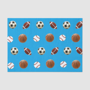 Papel de té de regalo con temas deportivos