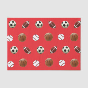 Papel de té de regalo con temas deportivos