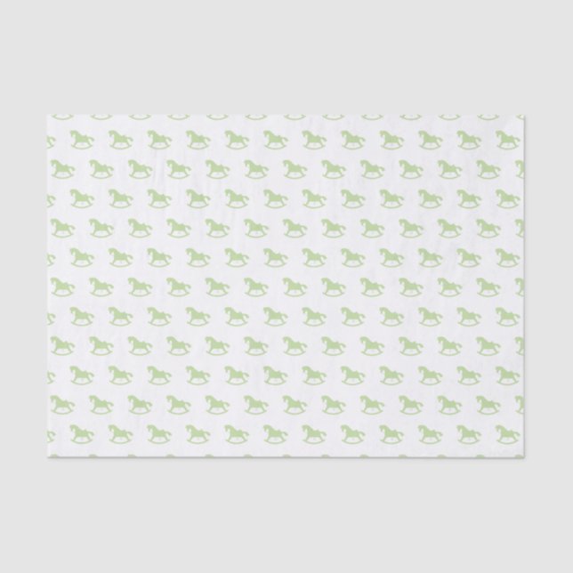 Papel de té de silueta de caballo de roca verde (Anverso)