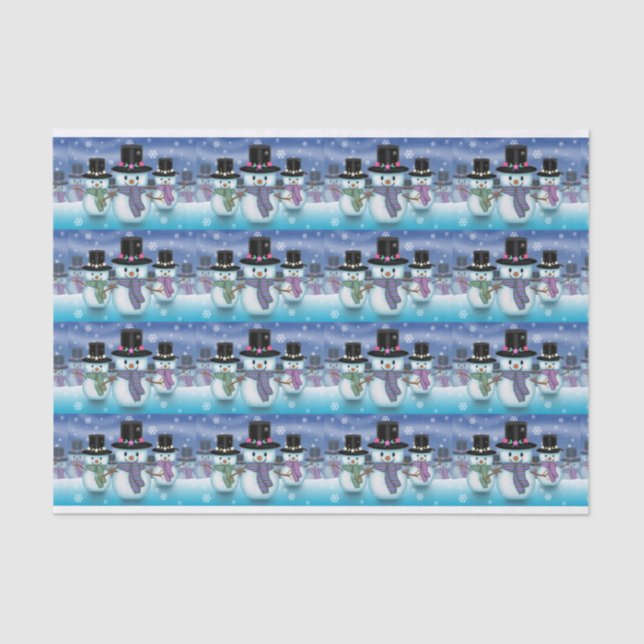 Papel de té de vacaciones de Snowmen (Anverso)