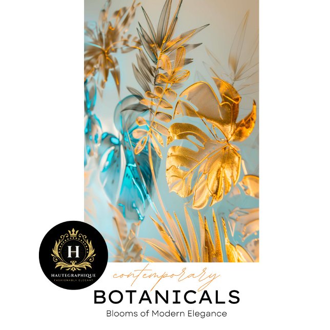 Papel de té de vidrio botánico de oro (Subido por el creador)