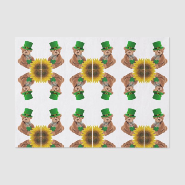 Papel de té del Día de San Patricio Oso Teddy (Anverso)