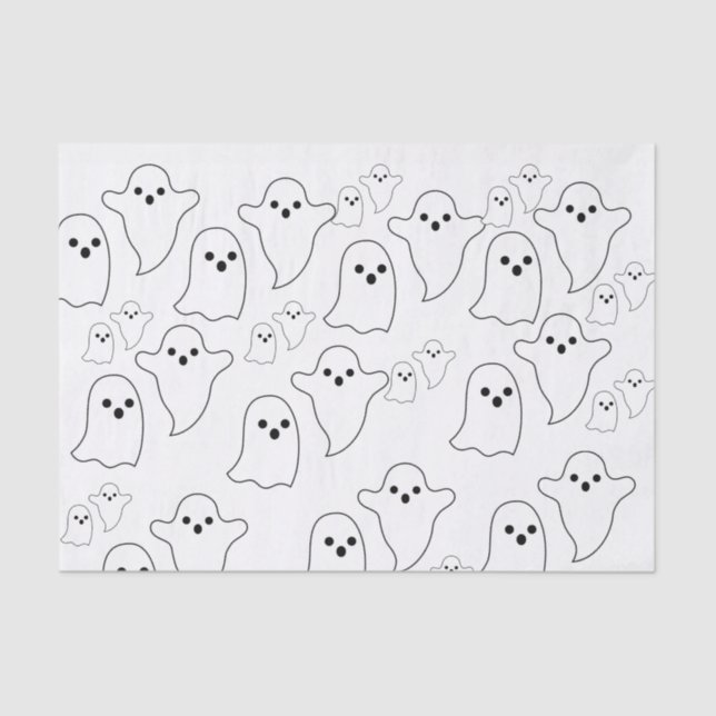 Papel de té feliz de Halloween, fantasma (Anverso)