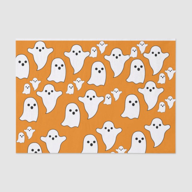 Papel de té feliz de Halloween, fantasma (Anverso)