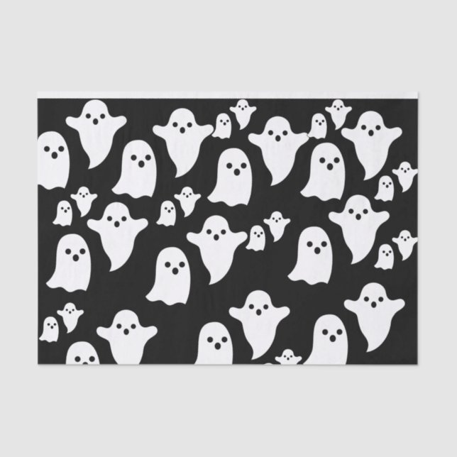 Papel de té feliz de Halloween, fantasma (Anverso)