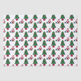 Papel de té festivo de Santa y los árboles