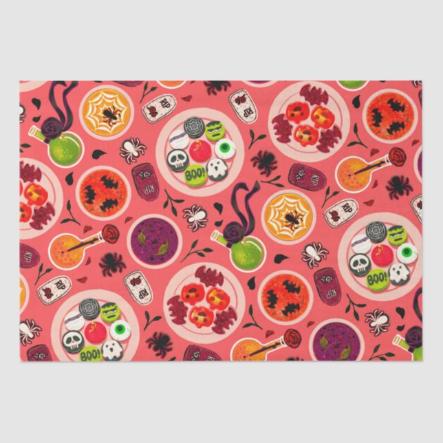 Papel de té Fiesta de Halloween (Anverso)