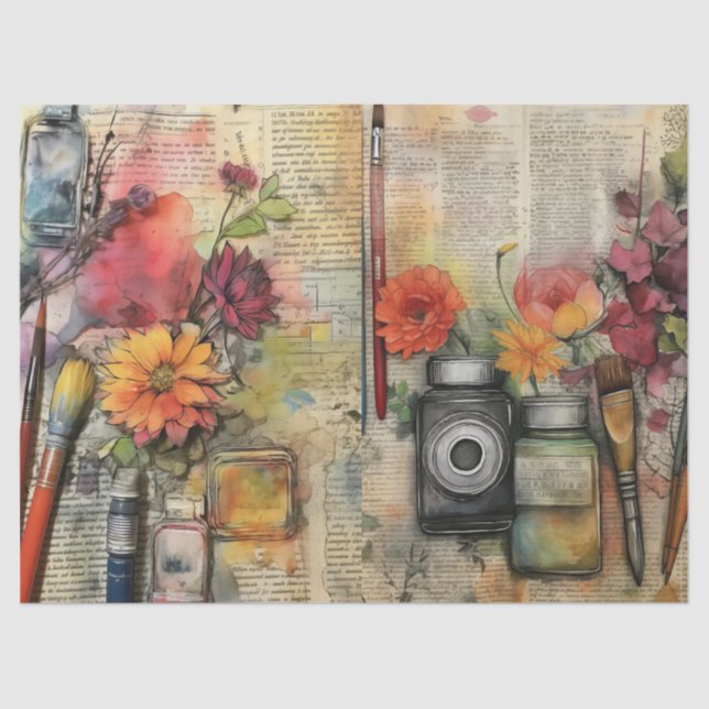 Papel de té floral inspirado en artes y artesanías (Anverso)