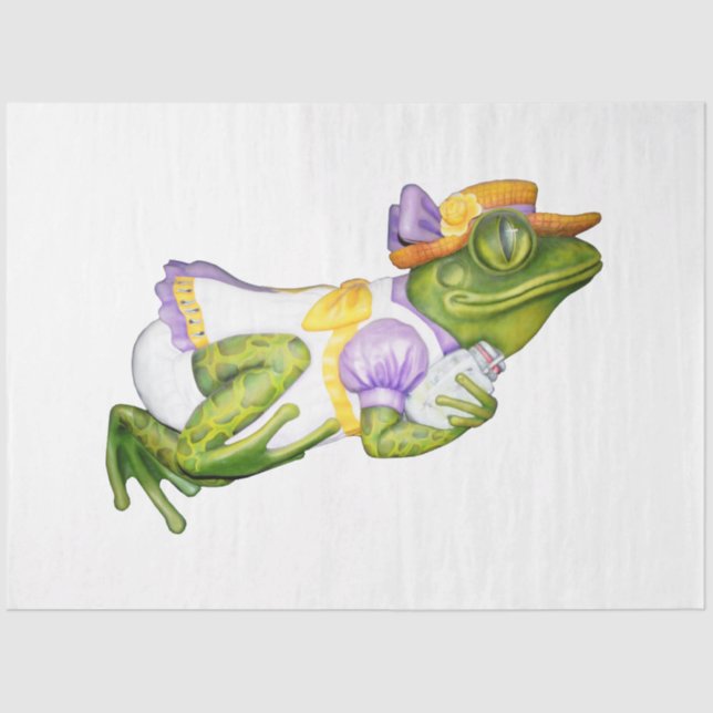 Papel de té fotográfico de rana animal de carrusel (Anverso)