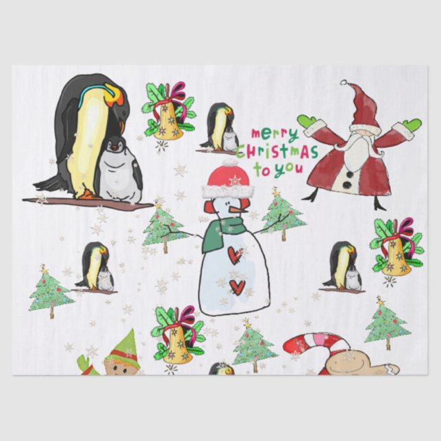 Papel de té navideño Snowman Penguin (Anverso)