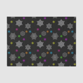 Papel de té negro y brillante con copo de nieve