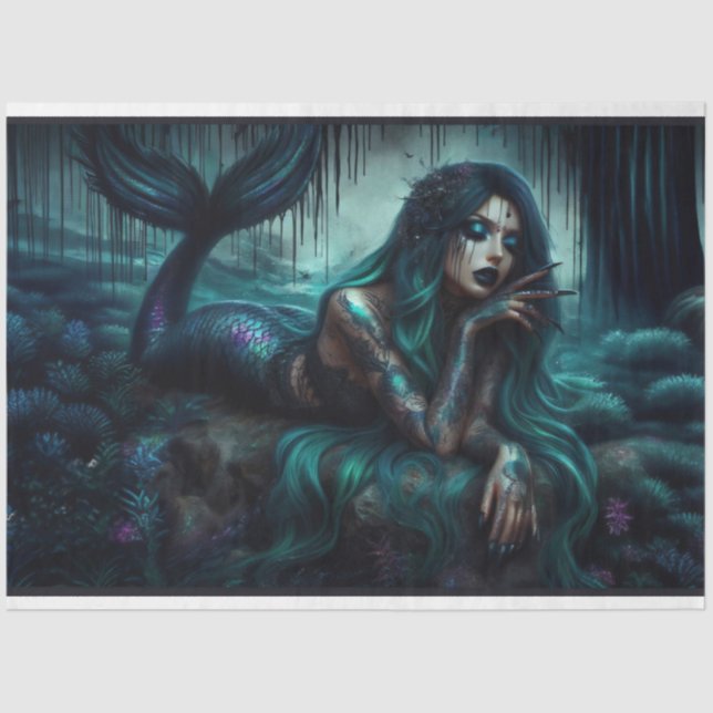 Papel de té nocturno de sirena de gótico (Anverso)