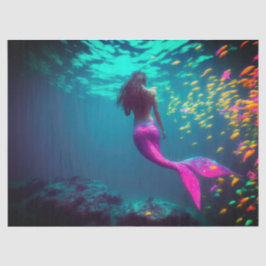 Papel de té para sirena y regalo de pescado