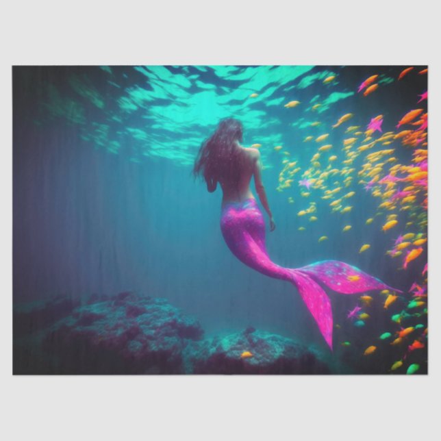 Papel de té para sirena y regalo de pescado (Anverso)