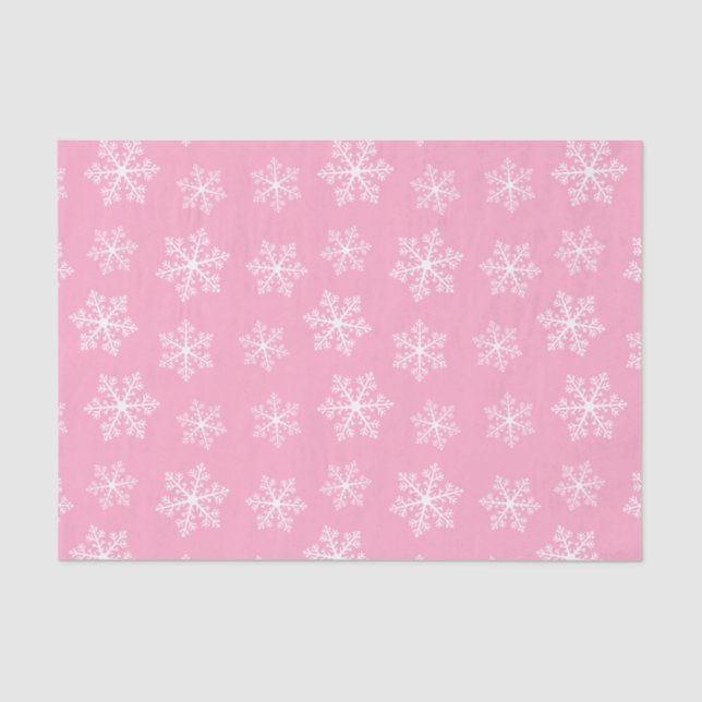 Papel de té rosado con copo de nieve (Anverso)