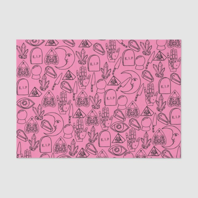 Papel de té rosado de Halloween (Anverso)