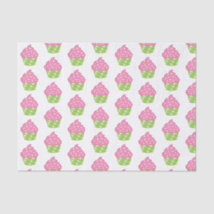 Papel de té rosado y verde para pasteles