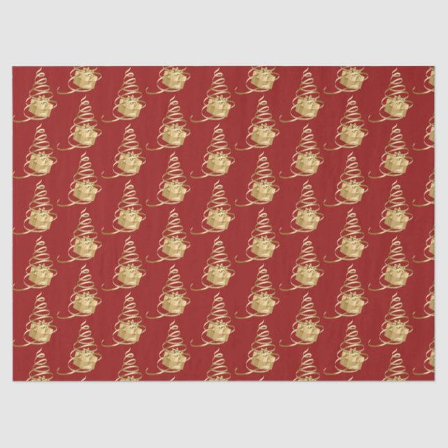 Papel de tejido actual de árbol de Navidad de cint (Anverso)