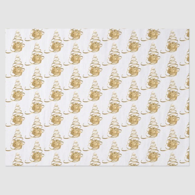 Papel de tejido actual de árbol de Navidad de cint (Anverso)