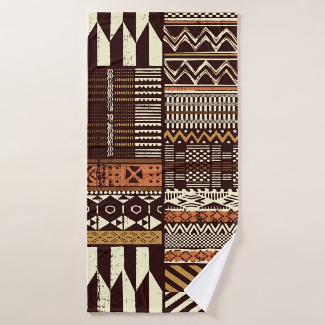 Papel de tejido al estilo tribal africano, abstrac (Toalla de baño)