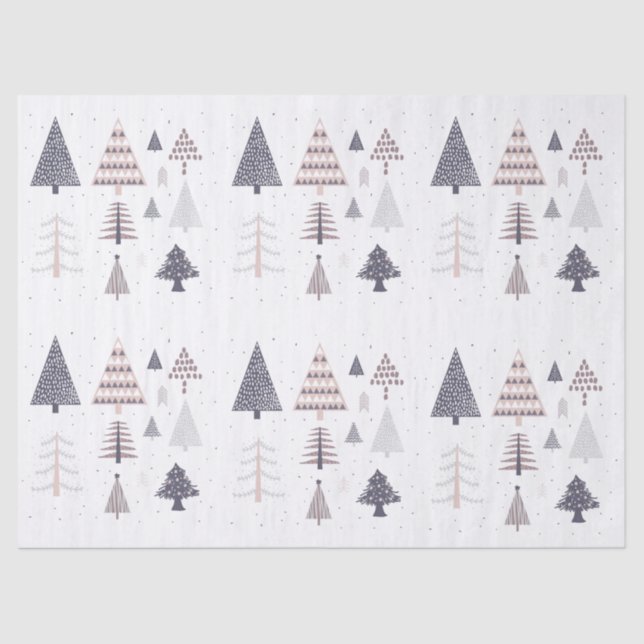 PAPEL DE TEJIDO: ÁRBOLES DE NAVIDAD (Anverso)