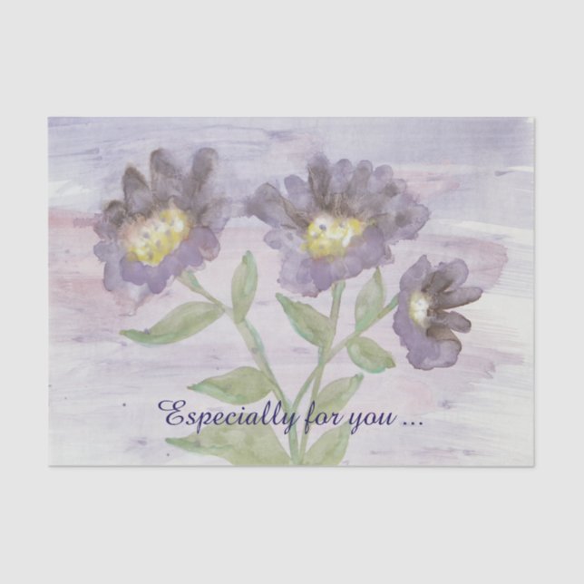 Papel de tejido asombroso flores moradas grandes (Anverso)