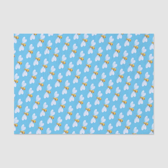 Papel de tejido blanco azul de abeja de burbujas c (Anverso)