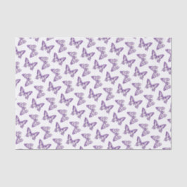 Papel de tejido blanco morado de arte de mariposa 
