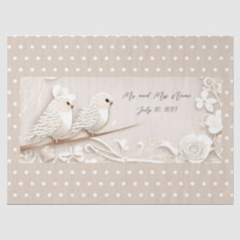 Papel de tejido boda de las aves amorosas elegante