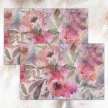 PAPEL DE TEJIDO BOHO GRUNGE FLORAL COLLAGE DECOUPA