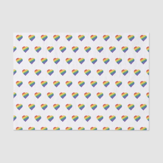 Papel de tejido cardíaco garabato del arco iris (Anverso)