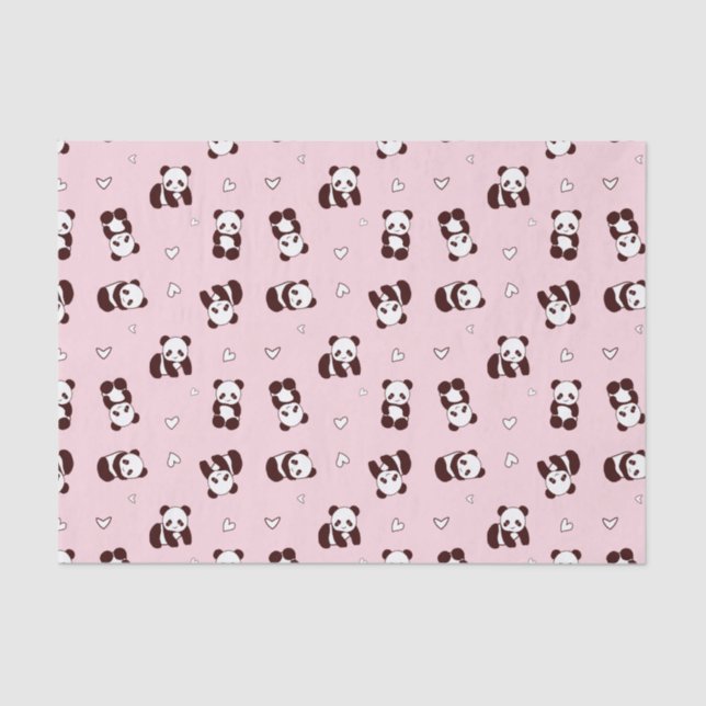 Papel de tejido cardíaco rosado Panda (Anverso)