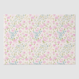 Papel de tejido celeste floral