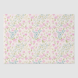 Papel de tejido celeste floral