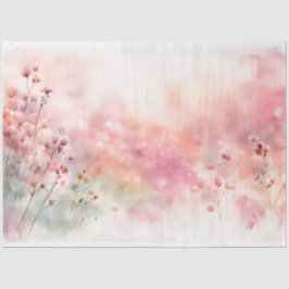 Papel de tejido con flores silvestres rosadas