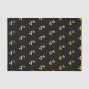 Papel de Tejido de Actos Negro, Faux Gold 4th (Cua