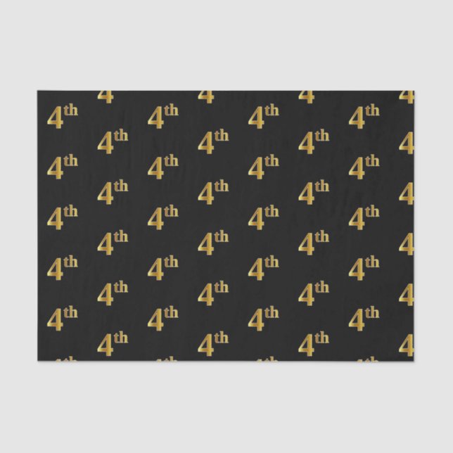 Papel de Tejido de Actos Negro, Faux Gold 4th (Cua (Anverso)