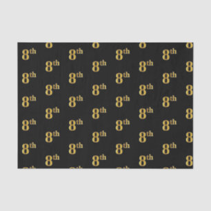 Papel de Tejido de Actos Negro, Faux Gold Octavo (