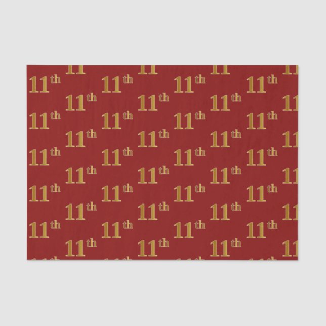 Papel de Tejido de Actos Red, Faux Gold 11th (Undé (Anverso)