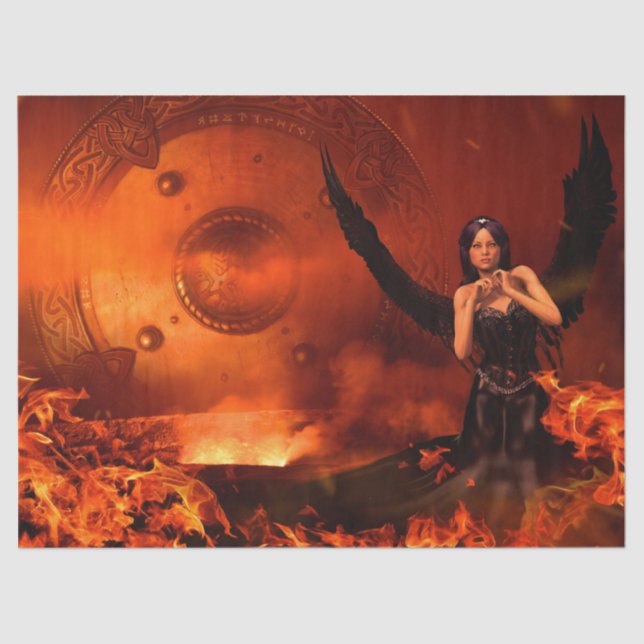 papel de tejido de ángel oscuro (Anverso)