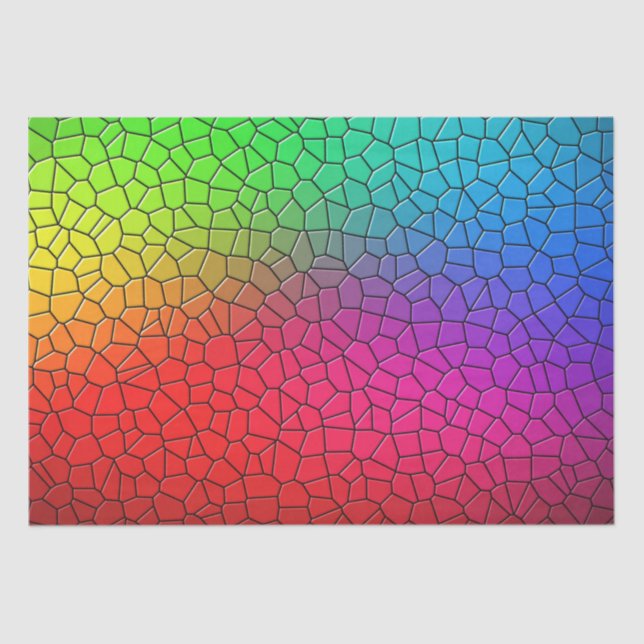 papel de tejido de arcoiris de mosaico (Anverso)