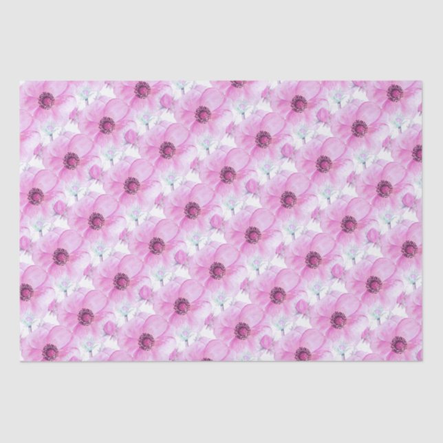 Papel de tejido de arte acuarela botánico rosa ane (Anverso)
