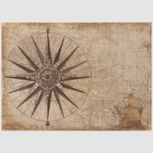 papel de tejido de brújula de mapa