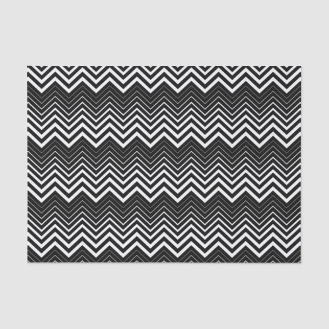 Papel De Tejido De Chevron En Blanco Y Negro (Anverso)