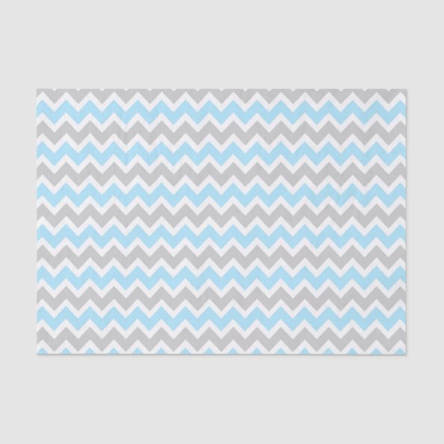 Papel de tejido de Chevron Gris Azul / ducha de be (Anverso)