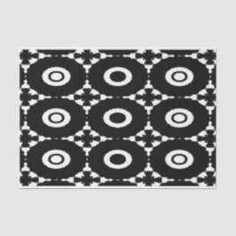 Papel de tejido de cruces y círculos negros y blan