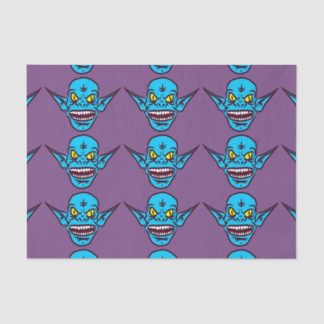 papel de tejido de demonio zombi azul (Anverso)