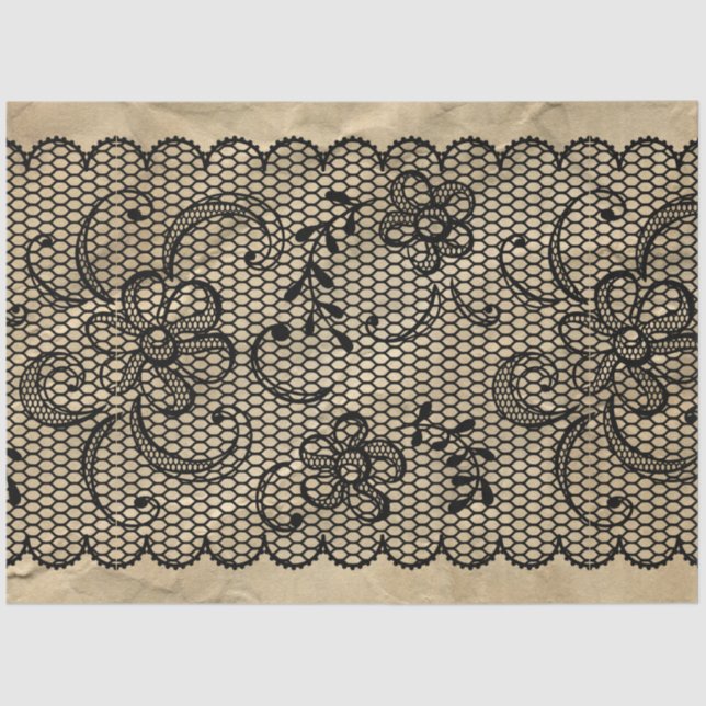 Papel de Tejido de desacoplamiento de encaje negro (Anverso)