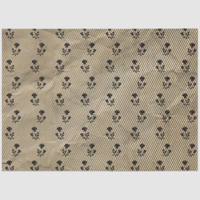 Papel de Tejido de desacoplamiento de encaje negro (Anverso)