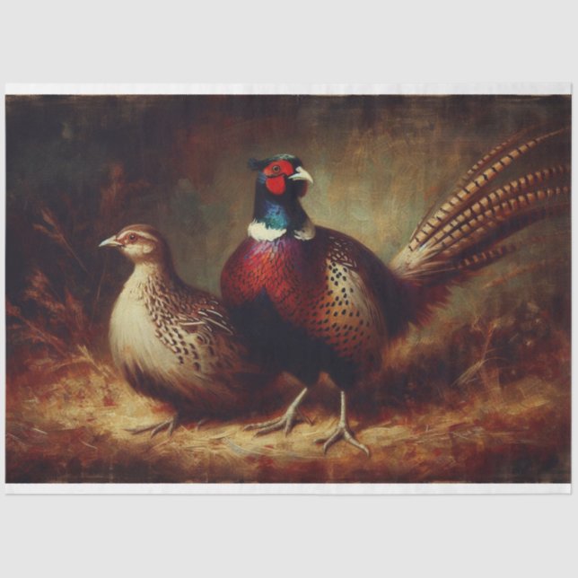 Papel de tejido de descomposición de pájaros faisa (Anverso)
